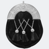 Traditional Black Fur Sporran with Chrome Cantle and Tassels – Scottish Kilt Accessory