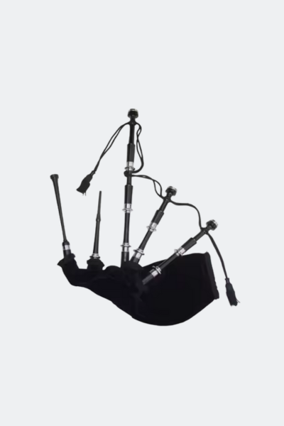Scottish Highland Bagpipes – Traditional Black Full-Size Great Highland Bagpipe with Velvet Bag